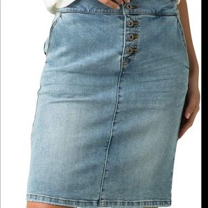 Prana faded black denim skirt NWT.